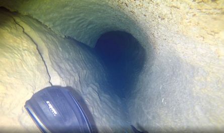, Sucha diera ponor v I. sifone do hlbky -21,6m pod hladinou