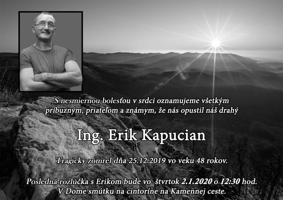 , Posledná rozlúčka s Erikom Kapucianom