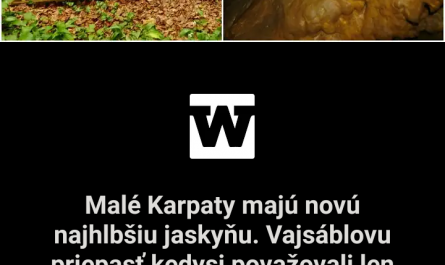 , Webnoviny.sk: Malé Karpaty majú novú najhlbšiu jaskyňu. Vajsáblovu priepasť kedysi považovali len za taj omnú dieru v zemi (foto) &#8211; NášVidiek.sk