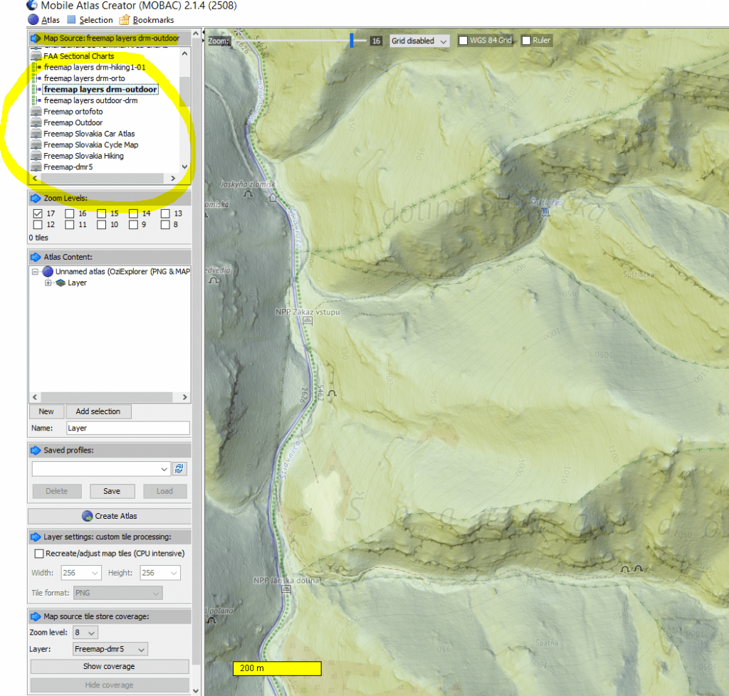 therion, Therion: Povrch s  textúrov LIDAR